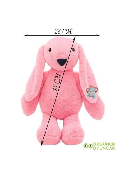 Ayıcı Oyuncak Özgüner Uyku Arkadaşım Tavşan 45 Cm Peluş Tavşan Krem - Resim 4