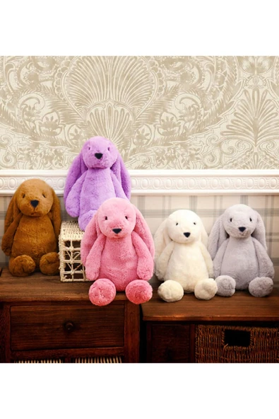 Ayıcı Oyuncak Özgüner Uyku Arkadaşım Tavşan 45 Cm Peluş Tavşan Krem - Resim 2