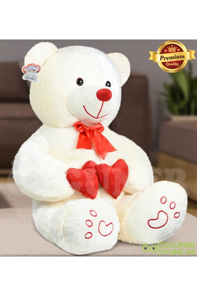 Özgüner Oyuncak Sevgi Dolu 130 cm Peluş Ayı – Çift Kalp ile Aşkınızı İfade Edin - Resim 3
