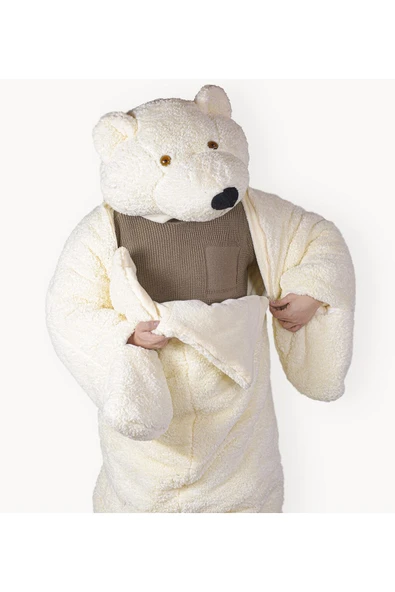 Ayıcı Oyuncak Paptex Ayıcık Kafalı Fermuarlı Uyku Tulumu - Resim 5