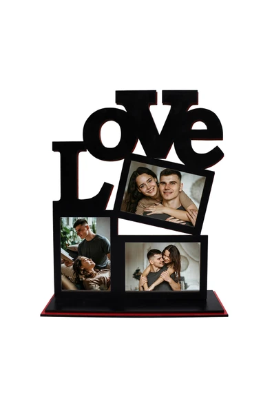 Pababo Sevgiliye Özel Hediye Seti – Kalpli Tavşan Peluş + Mini Ayıcık Buketi + LOVE Fotoğraf Çerçevesi - Resim 5