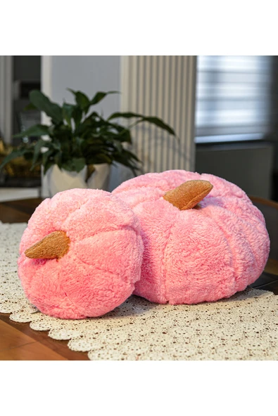 Harika Peluş Fabrikası Pabtex Peluş Kabak Kırlent 2'li Yastık, Evinizi Süslesin - Resim 2