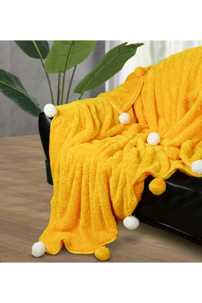 Ayıcı Oyuncak Pabtex 200 X 220 Cm Ponponlu Pelüş Tv Battaniyesi - Resim 2