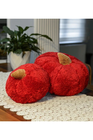 Harika Peluş Fabrikası Pabtex Peluş Kabak Kırlent 2'li Yastık, Evinizi Süslesin - Resim 2