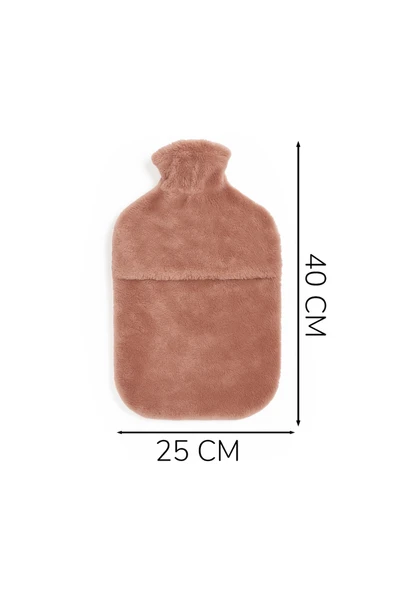 Özgüner Oyuncak Pabtex Kurdele Süslemeli Pembe Sıcak Su Torbası Kılıfı – Isıyı Koruyan Peluş Kumaş - Resim 4