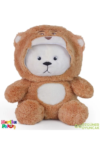 Özgüner Oyuncak Uykumcuk Gold Kapşonlu Peluş Ayı Sevgiliye Özel 70 Cm (%100 YERLİ) - Resim 4