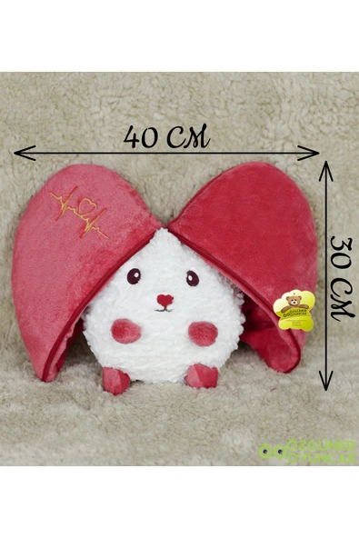 Özgüner Oyuncak Sürprizli Pelüş Kalp Kuzu 50 Cm - Resim 5