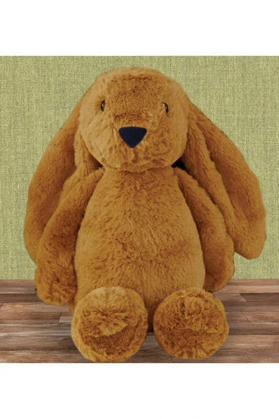 Ayıcı Oyuncak Özgüner Uyku Arkadaşım Tavşan 45 Cm Peluş Tavşan Kahvrengi - Resim 2