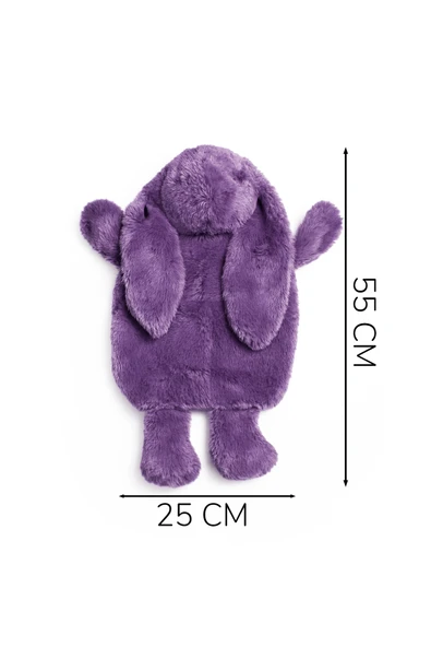 Ayıcı Oyuncak Pabtex Peluş Lila Tavşan Su Torbası Kılıfı – Sevimli Ve Fonksiyonel Kış Yardımcısı - Resim 5