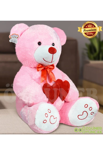 Özgüner Oyuncak Sevgi Dolu 130 cm Peluş Ayı – Çift Kalp ile Aşkınızı İfade Edin - Resim 5