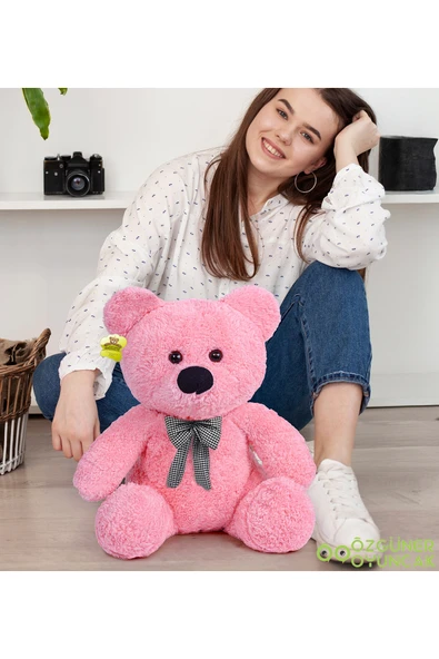 Özgüner Oyuncak Papyonlu Peluş Oturan Ayıcık – Doğum Günü Hediyesi Sevimli Ayı - Resim 2