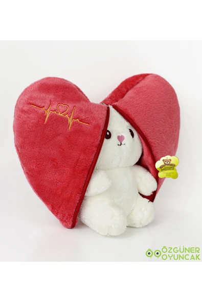 Özgüner Oyuncak Sürprizli Pelüş Kalp Tavşan 50 Cm - Resim 4
