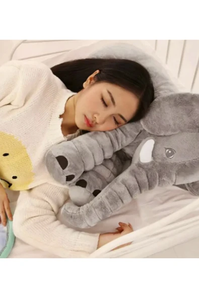 Özgüner Oyuncak Uyku Arkadaşım Fil - Büyük Yumuşak Peluş Fil 65 Cm - Resim 2