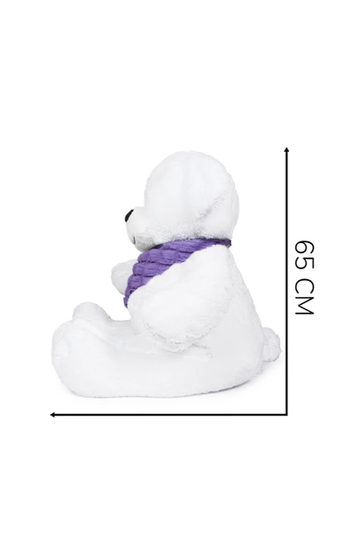Özgüner Oyuncak Renkli Fularlı Peluş Ayıcık – 65 cm, Yumuşak ve Şık Tasarım - Resim 4