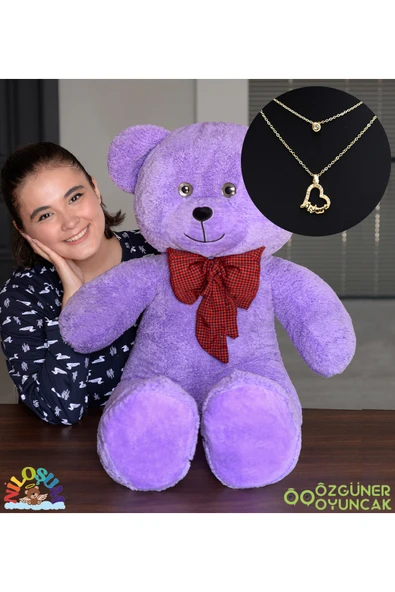 Özgüner Oyuncak Sevgiliye Hediye Seti – 90 cm Peluş Ayıcık & 24 Ayar Altın Kaplama Kolye ürün görseli