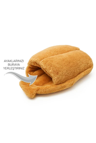 Ayıcı Oyuncak Peluş Ayak Isıtıcı Panduf– Kışlık Yumuşak Ev Pandufu - Resim 5