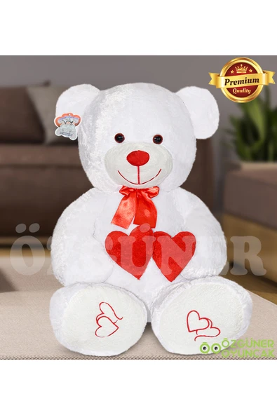 Özgüner Oyuncak Sevgi Dolu 130 cm Peluş Ayı – Çift Kalp ile Aşkınızı İfade Edin - Resim 5