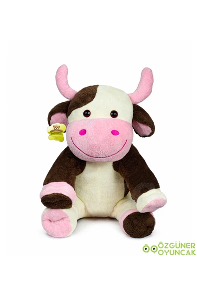 Özgüner Oyuncak Sevimli Oturan İnek Peluş Oyuncak – Rahatlatıcı ve Şirin Arkadaş - Resim 3