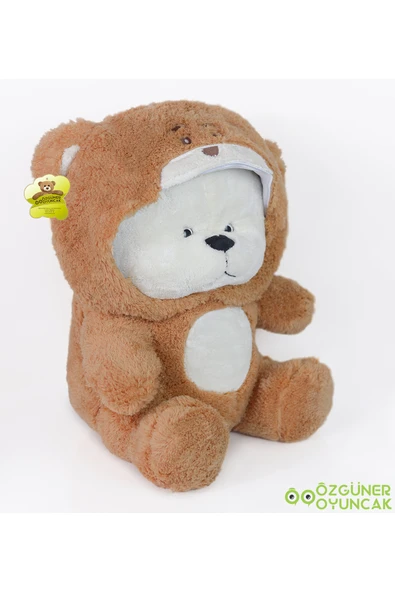 Özgüner Oyuncak Uykumcuk Gold Kapşonlu Peluş Ayı Sevgiliye Özel 90 Cm (%100 YERLİ) - Resim 4