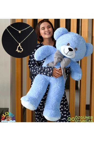 Özgüner Oyuncak Sevgiliye Hediye Seti – 90 cm Peluş Ayıcık & 24 Ayar Altın Kaplama Kolye ürün görseli