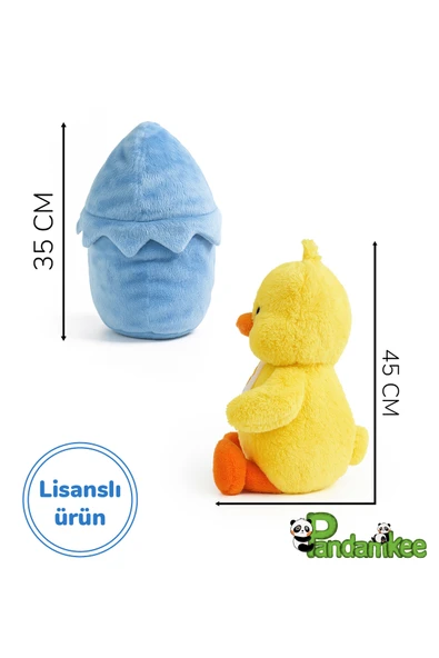 Ayıcı Oyuncak Pandamkee Yumurtadan Çıkan Civcivino Peluş – Bebeklere Ve Çocuklara Özel Çantalı Civciv - Resim 5