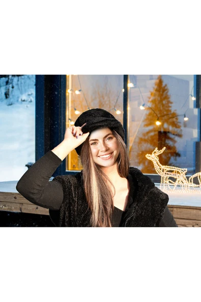 Ayıcı Oyuncak Pabtex Sıcak Tutarken Stil Sahibi Olun: Peluş Kadın Kasket Şapka - Resim 2