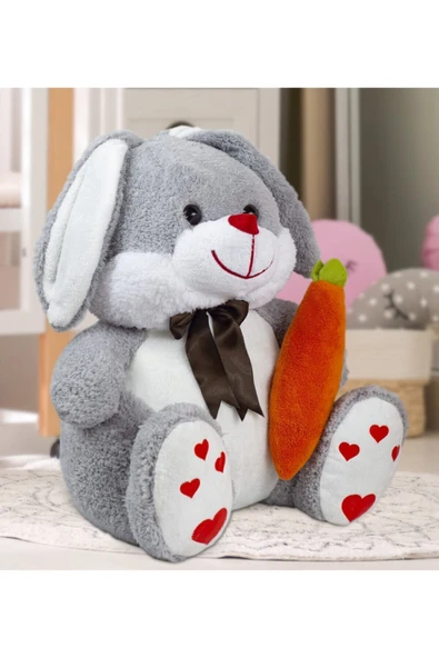 Özgüner Oyuncak Pandamkee Sevimli 80 Cm Elinde Havuç Tutan Tavşan - Resim 2