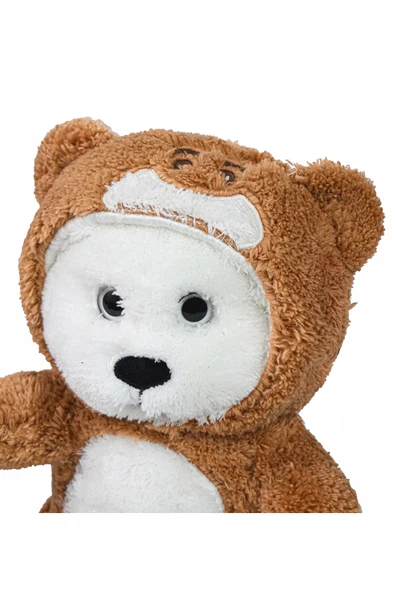 Ayıcı Oyuncak Peluş Sevimli Yumuşacık Tasarımıyla Kapşonlu Uykumcuk - Resim 5