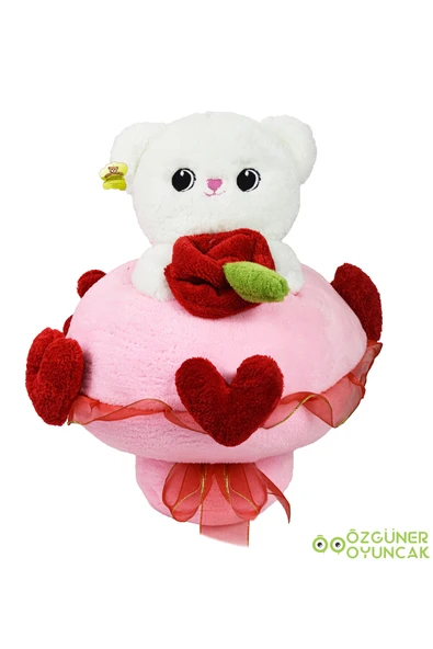 Ayıcı Oyuncak Sevimli Peluş Tavşanla Sevgi Buketi – Aşkınızı Tatlı Bir Şekilde İfade Edin - Resim 2