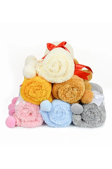 Harika Peluş Fabrikası Pabtex Legosh Bebek/çocuk Battaniyesi Ponponlu Yerli - Resim 4