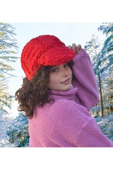 Ayıcı Oyuncak Pabtex Sıcak Tutarken Stil Sahibi Olun: Peluş Kadın Kasket Şapka ürün görseli