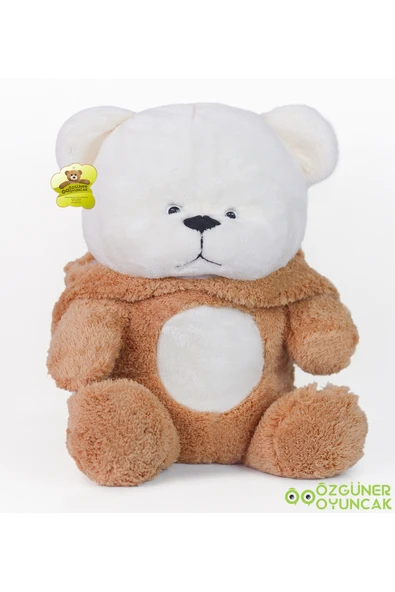 Özgüner Oyuncak Uykumcuk Gold Kapşonlu Peluş Ayı Sevgiliye Özel 90 Cm (%100 YERLİ) - Resim 3