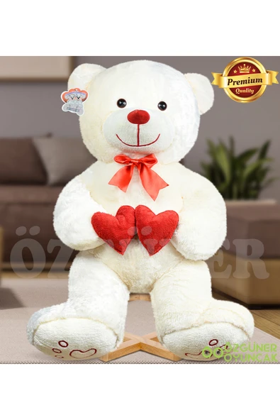 Ayıcı Oyuncak Sevgi Dolu 130 cm Peluş Ayı – Çift Kalp ile Aşkınızı İfade Edin - Resim 4