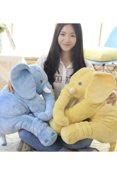 Özgüner Oyuncak Uyku Arkadaşım Fil - 2.kalite.Büyük Yumuşak Peluş Fil 65 Cm - Resim 3
