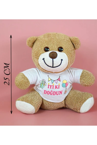 Ayıcı Oyuncak Oyuncak Ayıcı 25 Cm Iyi Ki Doğdun Çiçek Ayı - Resim 4