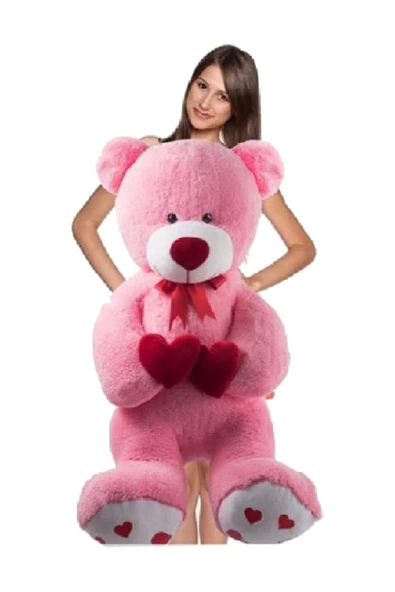Ayıcı Oyuncak Özgüner 100 Cm Bobo Pembe Peluş Ayı Yastık Ayı Hediyeli ürün görseli 1