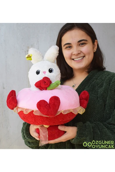 Özgüner Oyuncak Sevimli Peluş Tavşanla Sevgi Buketi – Aşkınızı Tatlı Bir Şekilde İfade Edin - Resim 7
