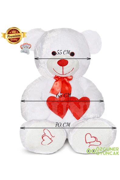 Ayıcı Oyuncak Sevgi Dolu 130 cm Peluş Ayı – Çift Kalp ile Aşkınızı İfade Edin - Resim 3