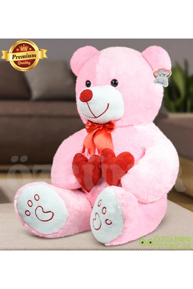 Özgüner Oyuncak Sevgi Dolu 130 cm Peluş Ayı – Çift Kalp ile Aşkınızı İfade Edin - Resim 4