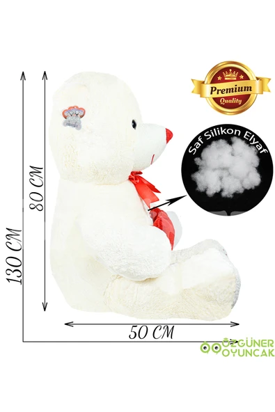 Özgüner Oyuncak Sevgi Dolu 130 cm Peluş Ayı – Çift Kalp ile Aşkınızı İfade Edin - Resim 7