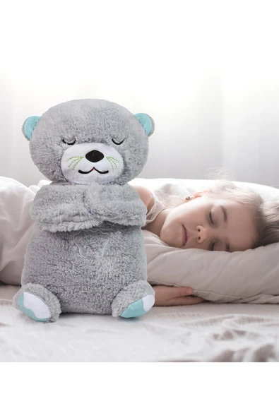 Ayıcı Oyuncak Nefes Alıp Pelüş Oyuncak Veren Uyku Arkadaşı Su Samuru, Bebek Rahatlatıcı Oyuncak - Resim 2