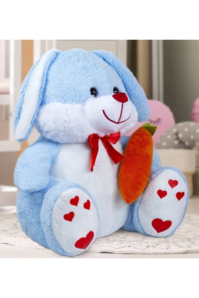 Harika Peluş Fabrikası Sevimli 80 Cm Elinde Havuç Tutan Tavşan - Resim 2