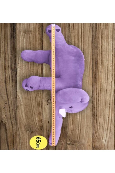 Ayıcı Oyuncak Uyku Arkadaşım Fil Peluş Fil 65cm Dev lila - Resim 2