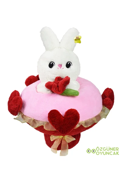 Özgüner Oyuncak Sevimli Peluş Tavşanla Sevgi Buketi – Aşkınızı Tatlı Bir Şekilde İfade Edin - Resim 2