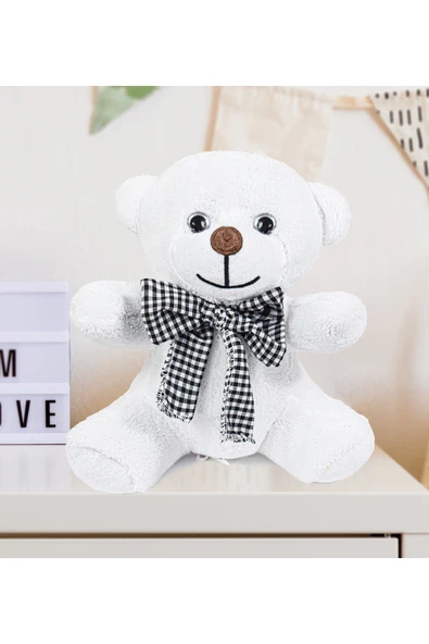 Ayıcı Oyuncak Özgüner Papyonlu Oturan Peluş Ayıcık: En Tatlı Hediye Seçeneğiniz! (%100 Yerli) ürün görseli 1