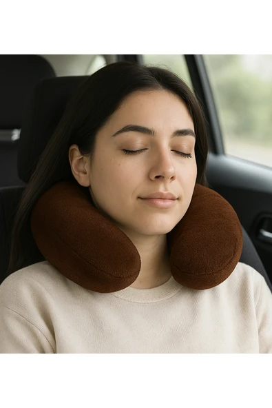 Ayıcı Oyuncak Pabtex Yumuşak Ergonomik Peluş Seyahat Boyun Yastığı Uçak, Araba ve Ofis Kullanımı İçin - Resim 3