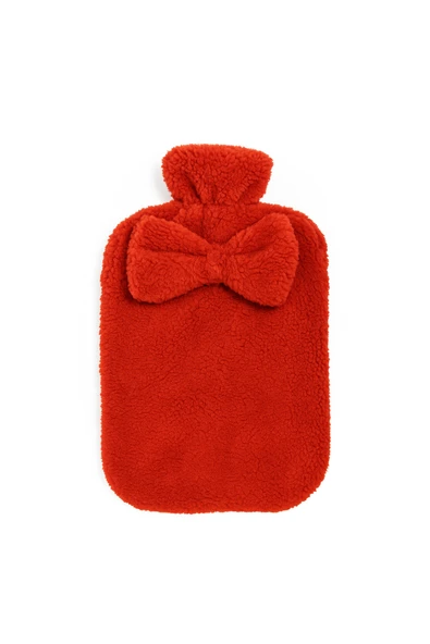 Ayıcı Oyuncak Pabtex Kurdele Süslemeli Su Torbası Kılıfı – Isıyı Koruyan Peluş Kumaş - Resim 3