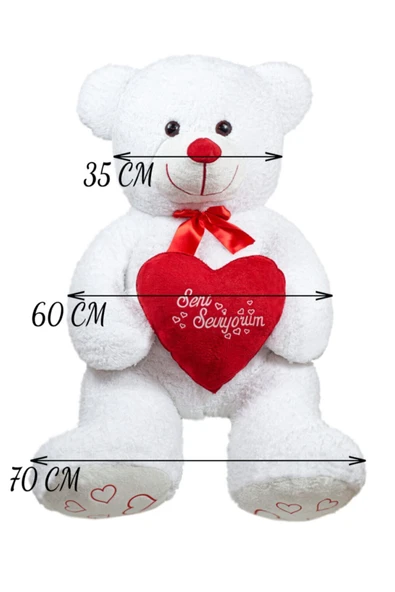 Ayıcı Oyuncak Oyuncak 140 Cm Dev Bobo Seni Seviyorum Kalpli Sevgiliye Özel - Resim 6