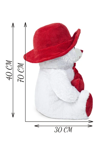 Ayıcı Oyuncak Oyuncak Ayıcı 70cm Sapkalı Ayıcık Doğum Gününe Özel Hediye - Resim 2
