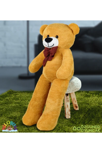 Özgüner Oyuncak Sevgiliye Hediye Seti – 90 cm Peluş Ayıcık & 24 Ayar Altın Kaplama Kolye - Resim 5